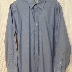 Brooks Brothers Classic Blue Pinstripe Slim-Fit Dress Shirt (16.5-34/35)